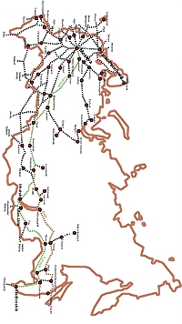 Russian Railways Route Map