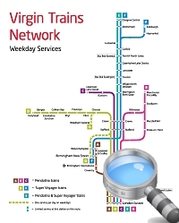 Virgin Trains National Rail Route Map
